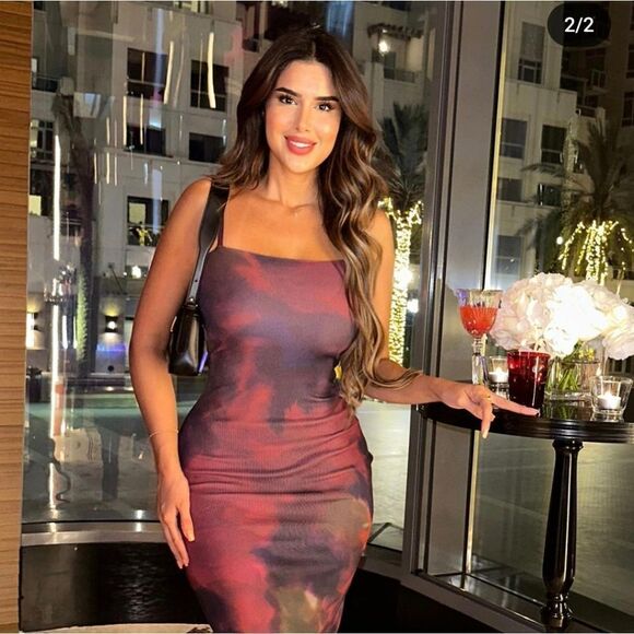 ZARA KNIT TIE DYE DRESS red multicolored - Picture 3 of 16